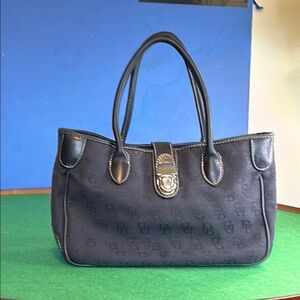 DOONEY & BOURKE SIGNATURE BLACK CANVAS SHOULDER HAND BAG TOTE #K1068110